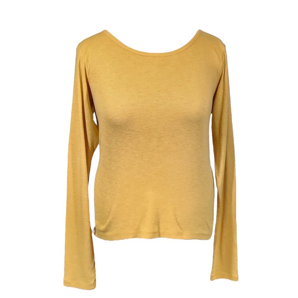 TRUE CRAFT Women's Long Sleeve Top Shirt Tee Mustard Yellow 1X